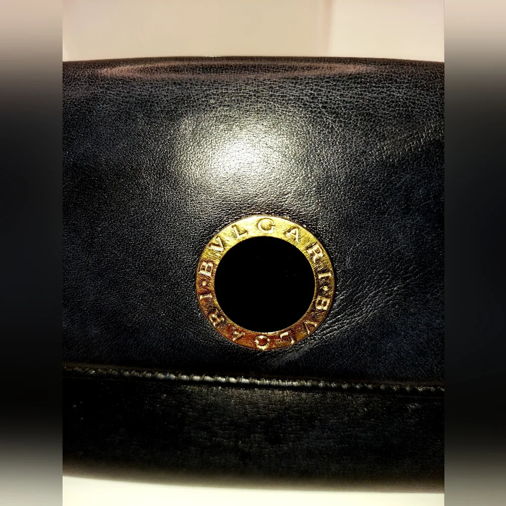 Bvlgari Black Lambskin Leather Long Wallet